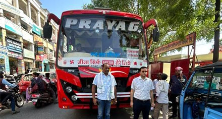 परिवहन विभाग ने बस स्टैंड में यात्री वाहनों की जांच की गई
