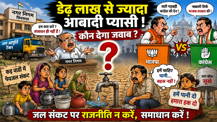 डेढ़ लाख से ज्यादा आबादी प्यासी! कौन देगा जवाब? नगर निगम या भाजपा-कांग्रेस?