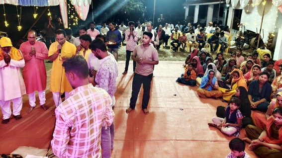 शंकर खेड़ा दुर्गा समिति में गायत्री परिवार ने कराया दीप महायज्ञ