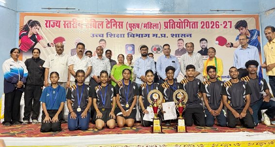  टेबल टेनिस प्रतियोगता में इंदौर विजेता तो छिन्दवाड़ा उपविजेता बना 